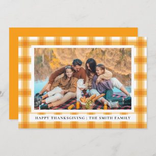Elegant Modern Happy Thanksgiving Autumn Photo Holiday Card