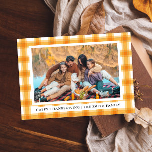 Elegant Modern Happy Thanksgiving Autumn Photo Holiday Card