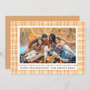 Elegant Modern Happy Thanksgiving Autumn Photo Holiday Card