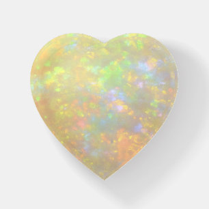 Elegant Modern Heart Shaped Opal Stone Paperweight