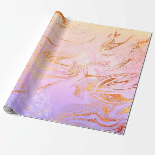 Elegant modern holographic marble  glitter wrapping paper