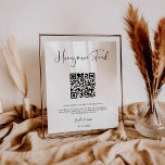 Elegant & Modern Honeymoon fund QR code Poster<br><div class="desc">A modern typography and a classic black and white theme for your wedding stationery: choose this simple and elegant wedding suite. Fully customizable: you can change the background as well as the text color as you like. Replace the QR code with your own to give your guests access to your...</div>