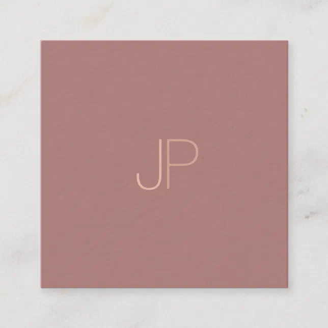 Elegant Modern Initial Letter Monogram Plain Luxe Square Business Card ...