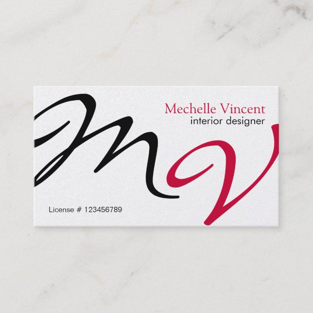 Elegant / Modern Interior Design Business Cards (Front)