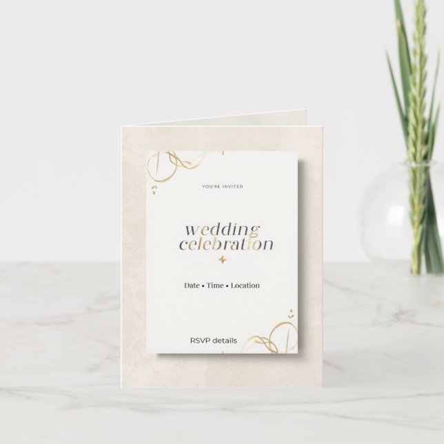 Elegant Modern Invitation Card Minimal Luxury Even (Front)