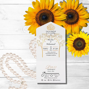 Elegant modern islamic  wedding All In One Inv Invitation