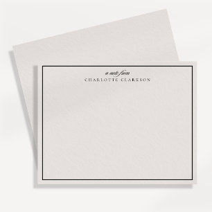 Elegant Modern Ivory and Black Border Note Card