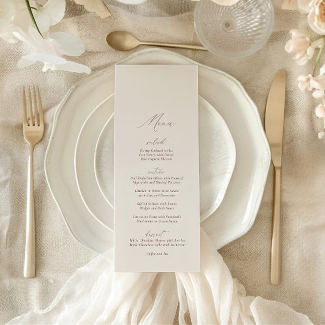 Elegant Modern Ivory Calligraphy Wedding Menu (Elegant Modern Ivory Calligraphy Wedding Menu)