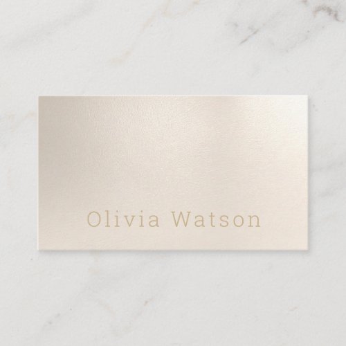 Elegant Modern Ivory Linen Minimalist Professional Business Card