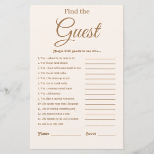 Elegant Modern Ivory Off-White Bridal Shower Game