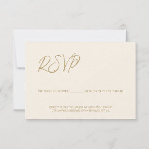 Elegant Modern Ivory RSVP no mailing Reserved Seat Card