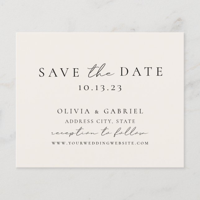 Elegant modern ivory typography script Wedding (Front)