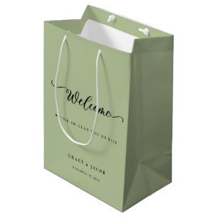Elegant Modern Ivory Wedding Welcome Gift Bags