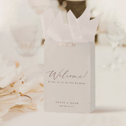 Elegant Modern Ivory Wedding Welcome Gift Bags