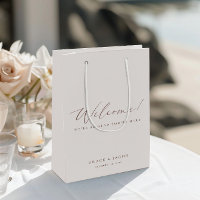 Elegant Modern Ivory Wedding Welcome Gift Bags