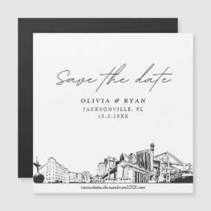 Elegant Modern Jacksonville Save the Date Magnet