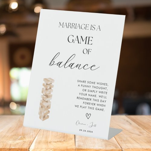 Elegant Modern Jenga Guest Book Wedding Sign