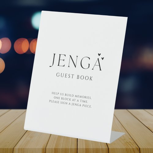 Elegant Modern Jenga Guest Book Wedding Sign