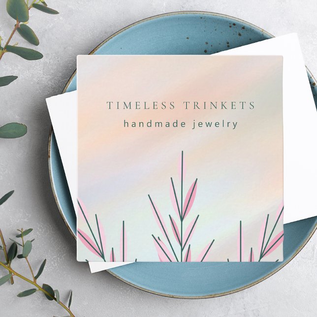 Elegant Modern Jewelry Designer Boho Square Business Card (Creator Uploaded)