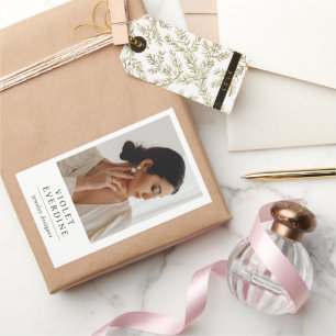 Elegant Modern Jewelry Designer Photo Rectangular Sticker