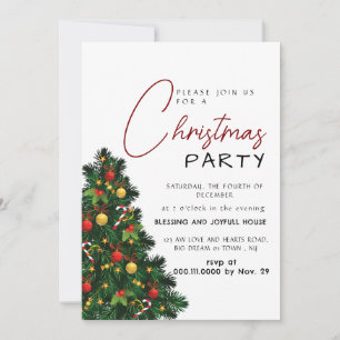 Elegant Modern Joy Christmas Party Invitation