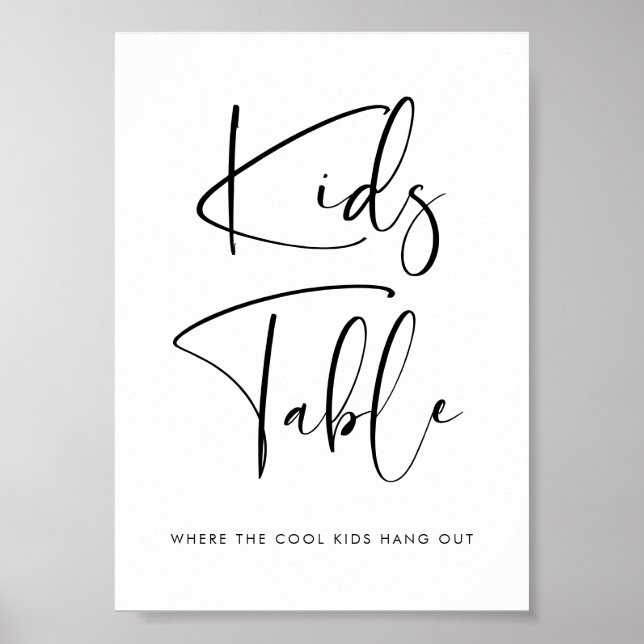 Elegant & Modern Kids table sign wedding (Front)
