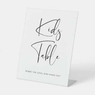 Elegant & Modern Kids table wedding Pedestal Sign