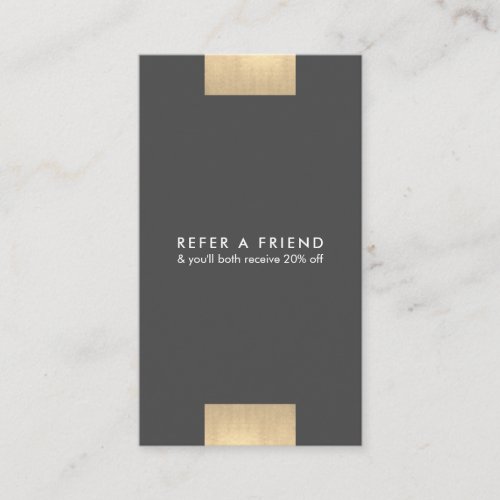 Elegant Modern KraftPrint Gold Chic Refer Vertical Business Card