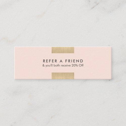 Elegant Modern KraftPrinted Chic Gold Blush Refer Mini Business Card