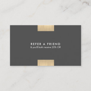 Elegant Modern KraftPrinted Gold Accent Chic Refer Business Card