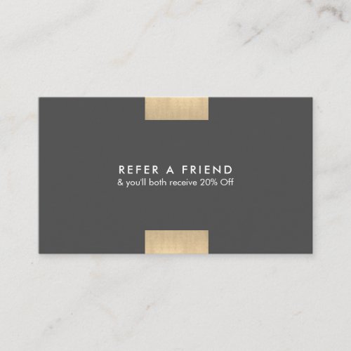 Elegant Modern KraftPrinted Gold Accent Chic Refer Business Card