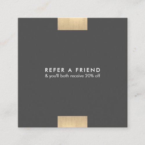 Elegant Modern KraftPrinted Gold Accent Chic Refer Square Business Card