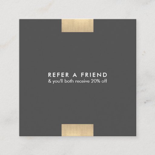 Customizable Elegant Modern KraftPrinted Gold Accent Chic Refer Square Business Card