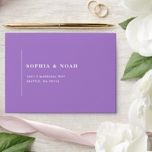 Elegant Modern Lavender Minimal Wedding Envelope