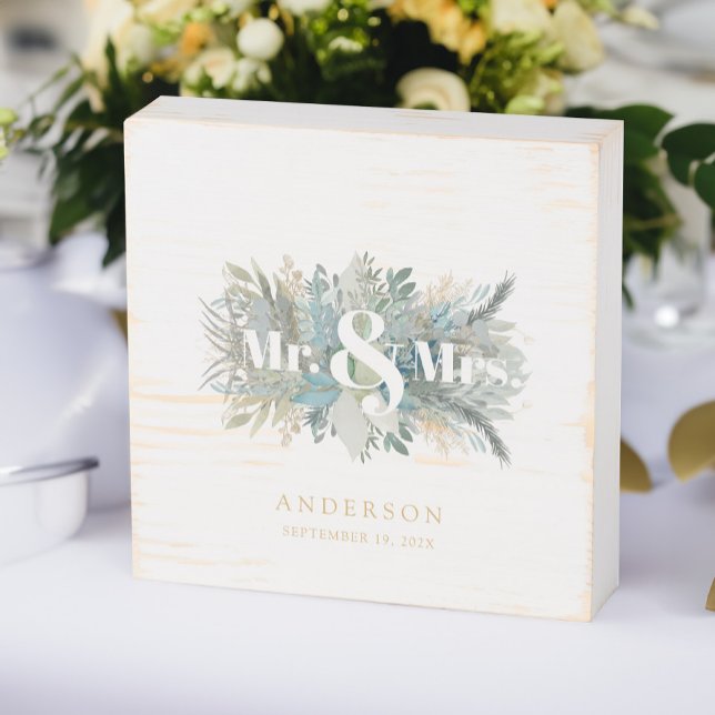 Elegant Modern Leafy Wood Box Sign (Creator Uploaded)