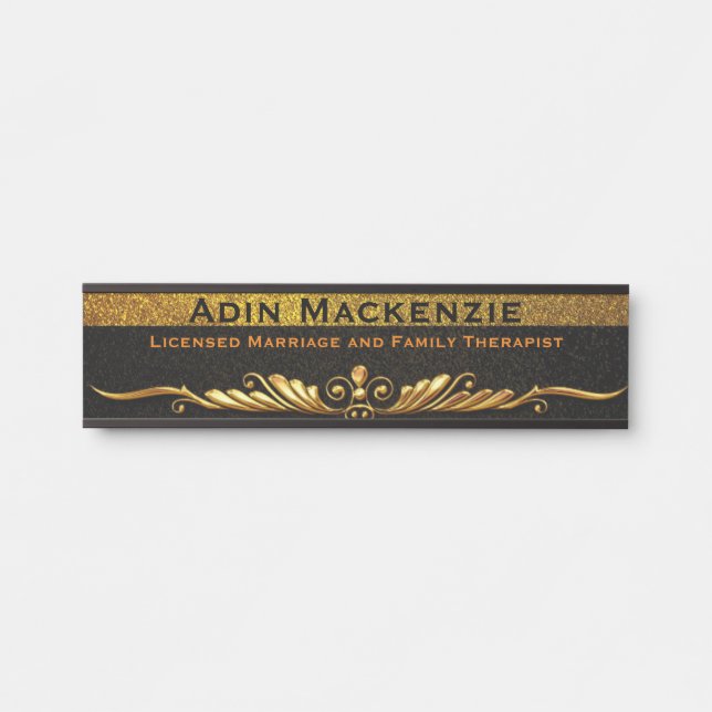 Elegant Modern Licensed Therapist LMFT Office Sign (Front)