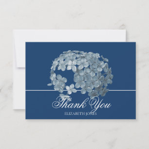 Elegant Modern Light Blue Floral Cluster Thank You Card
