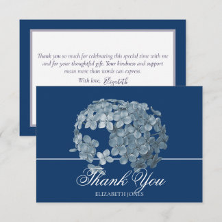 Elegant Modern Light Blue Floral Cluster Thank You Card