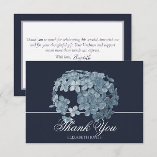 Elegant Modern Light Blue Floral Cluster Thank You Card