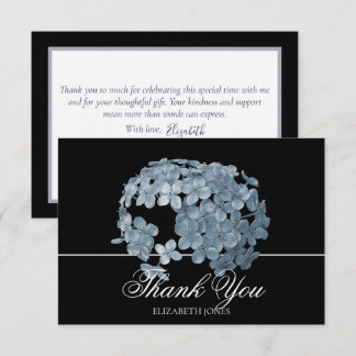 Elegant Modern Light Blue Floral Cluster Thank You Card