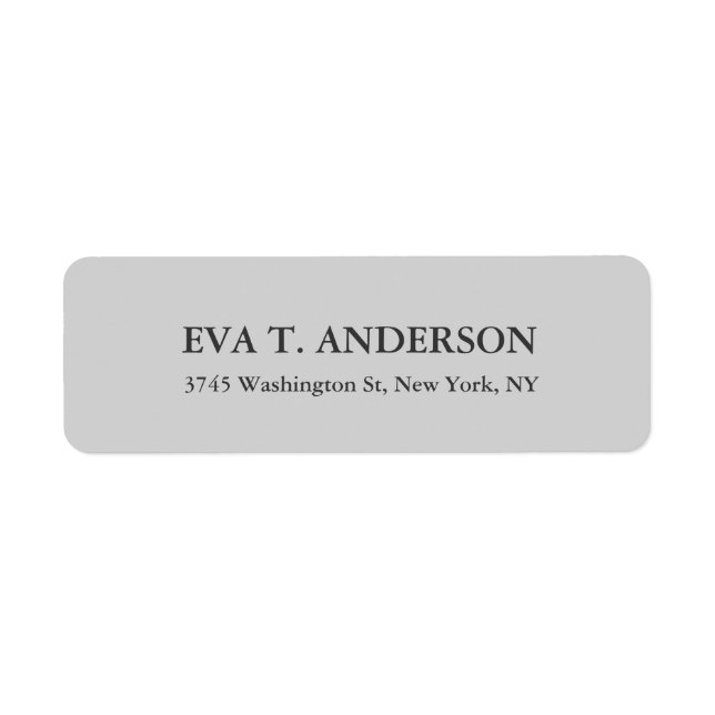 Elegant Modern Light Grey Professional Label (Front)