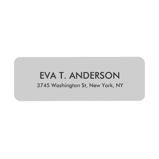 Elegant Modern Light Grey Professional Label (Front)