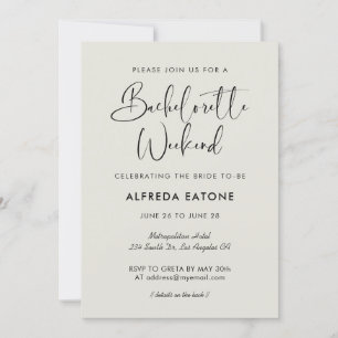 Elegant & modern Light sage Bachelorette Weekend Invitation