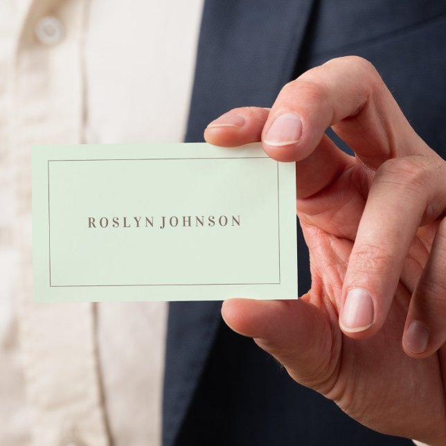 Elegant Modern Light Sage Green Business Card (Elegant Modern Light Sage Green Business Card)