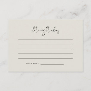 Elegant Modern Light Sage Green  Date night ideas  Enclosure Card