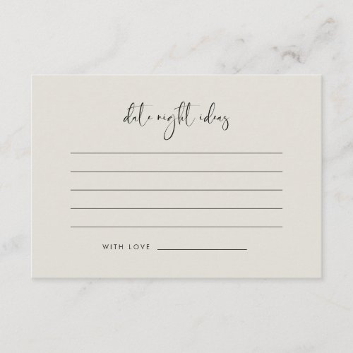 Elegant Modern Light Sage Green  Date night ideas  Enclosure Card