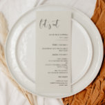 Elegant modern Light Sage green Let's eat wedding Menu<br><div class="desc">Let's eat! Wedding or reception party menu. A modern typography and a trendy sage green color for your wedding stationery: choose this simple and elegant wedding suite. Fully customizable: you can change the background as well as the text color as you like.</div>