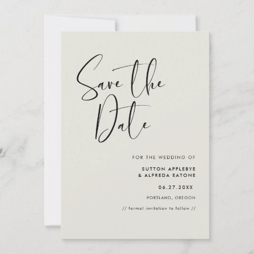 Elegant  modern Light sage green Save The Date