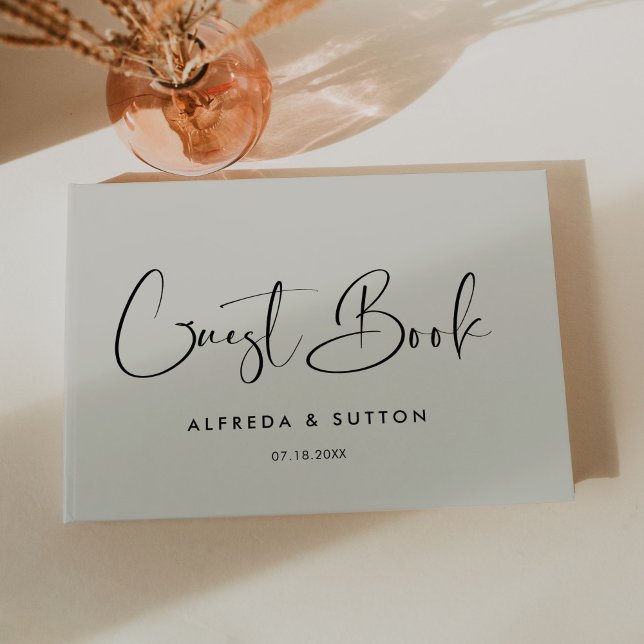 Elegant & modern Light sage green wedding Guest Book (Creator Uploaded)