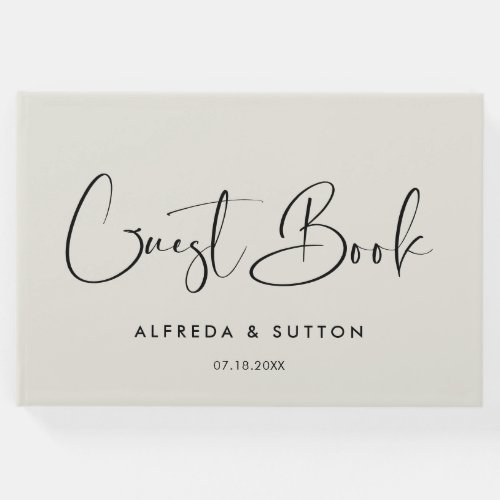 Elegant  modern Light sage green wedding Guest Book